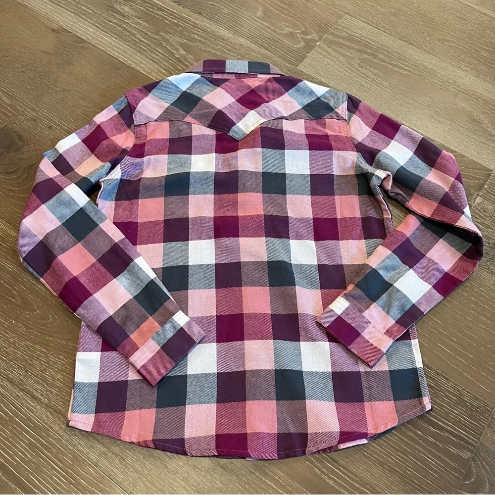 Wrangler Kids Pink Rodeo Western Cowgirl Button Down Size L